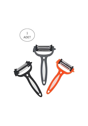 Renkli Saplı 3 Başlı Çelik Soyacak - Soyucu Çok Renkli