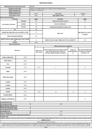 Arçelik 278550 EI MaxiFit No-Frost Kombi Tipi Buzdolabı