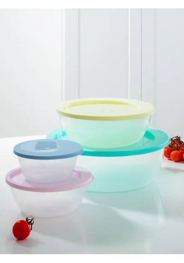 Ho'me Yemek Saklama Kapları Seti 4 Parça 111450192 Açık Mavi