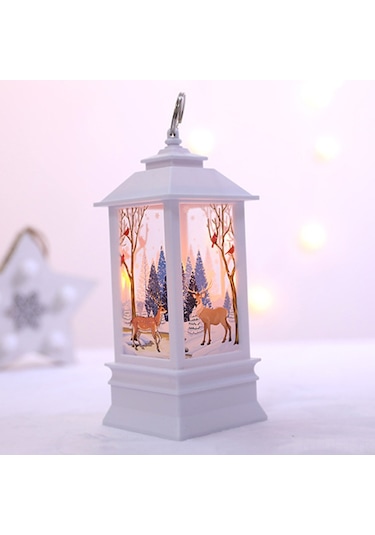 Folinda Küçük Beyaz Kar Tanrısı Simülasyon Alev Led Lambası - Noel Partisi Dekorasyonu Masaüstü Süs - Güvenli Düşük Enerji Tüketimi Diğer