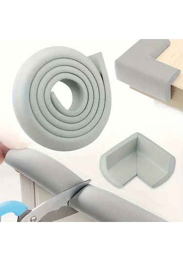 Chuangyinshop Beige 78.74 Inç L Şekilli Köşe Koruyucu, Masa Ve Duvar Çarpışma Önleyici Şerit Bej