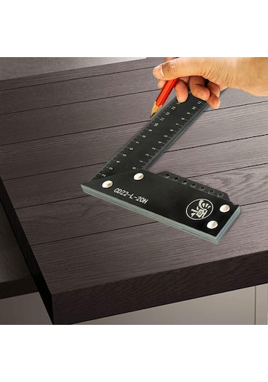 Suntek Dik Açı Cetvel Yüksek Hassasiyetli Profesyonel Siyah-200mm