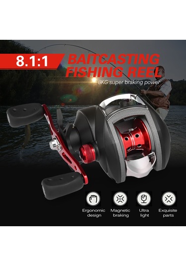 Reedark Sol El 12+1 Piyano Balata 8.1:1 Oranlı Manyetik Frenli Metal Bobin Lipless Makine Olta Makinası