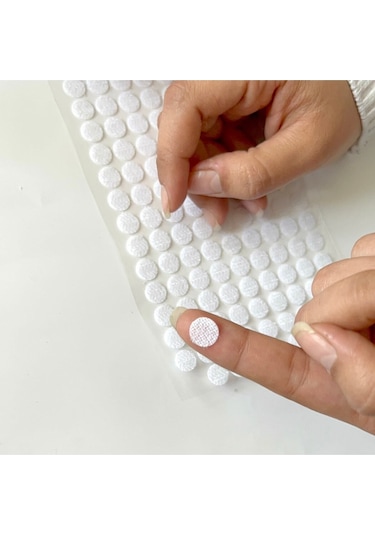 108 Adet 1 Cm Cırt Bant Yuvarlak Para Para, Arkası Yapışkanlı Beyaz