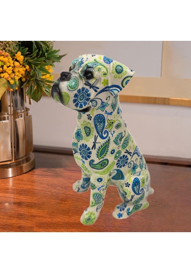 Suntek Köpek Heykeli Ev Dekorasyon Süsleme, Merkez Parçası, 12,5 Cm X 10 Cm X 21,5 Cm