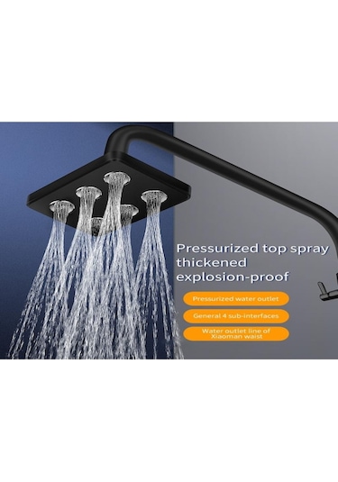 Gajeena Kompakt Yüksek Basınçlı Duş Başlığı - Güçlü Su Akışı & Su Tasarrufu Gümüş