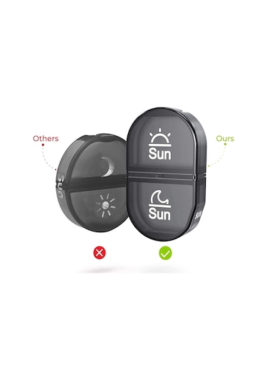 Kangvka Haftalık 14 Bölmeli Sağlık Kutusu, Tarihli Markalı, Su Geçirmez, Nem Ve Toz Koruyucu, Plastik İlaç Depolama Kutusu Siyah