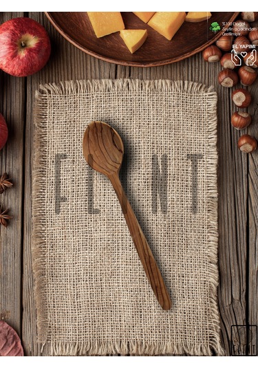 Zeytin Ağacı El Yapımı Tahta Ahşap Kaşık Mutfak Yemek Kaşığı 25cm