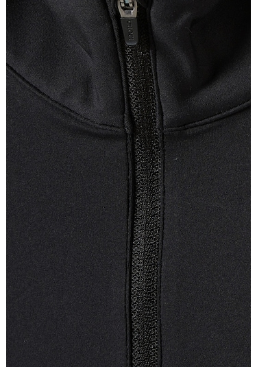 Vuori Studio Half-zip Crop Top, Stretch Knit Spor Ve Şık Üst Siyah