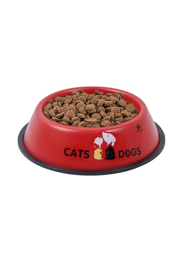 Renkli Metal Mama Kabı Kedi Köpek Mama Su Kabı 18 CM