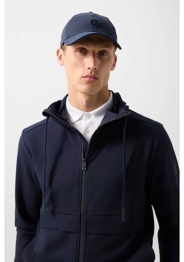 Bogner Ernesto Modern Athleisure Stil Hoodie Erkek Ceket Lacivert