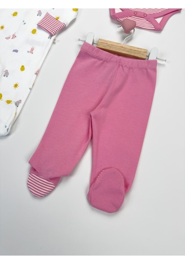 Sezgibaby Kisecik 4'lü Kız Bebek Tulum Çoklu Set Pembe