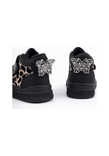 Muggo Paws Kelebekli Çift Cırtlı Kız Bebek Ve Çocuk Bot Leopar