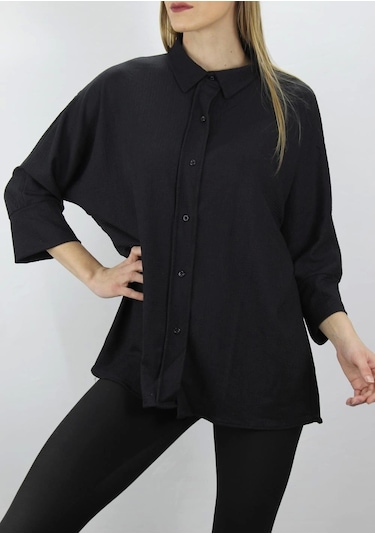 Saklımoda Krinkıl Gömlek Siyah - Lks2406.75 Çok Renkli