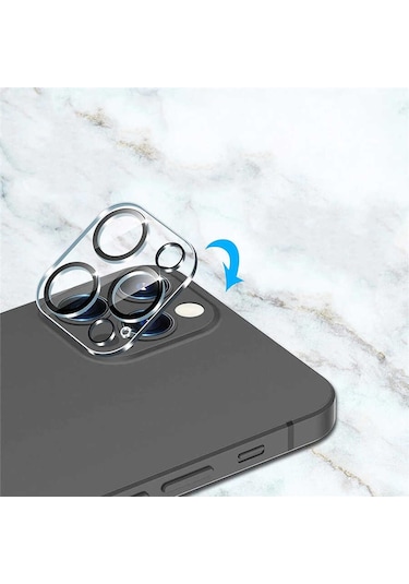 Noktaks - iPhone Uyumlu 13 Pro Max - Kamera Lens Koruyucu Cl-05 - Şeffaf