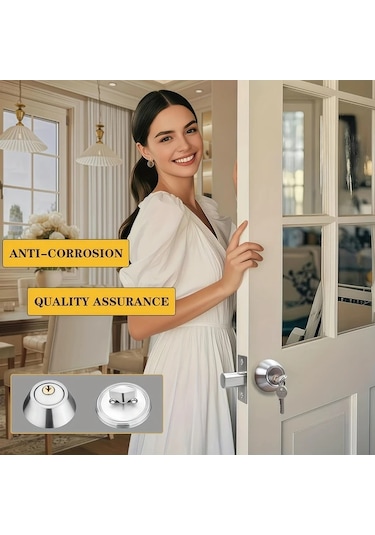 Chuangyinshop Tek Taraflı Silindirli Ölü Kilit Hırsızlık Önleyici Paslanmaz Çelik Kapı Donanımı