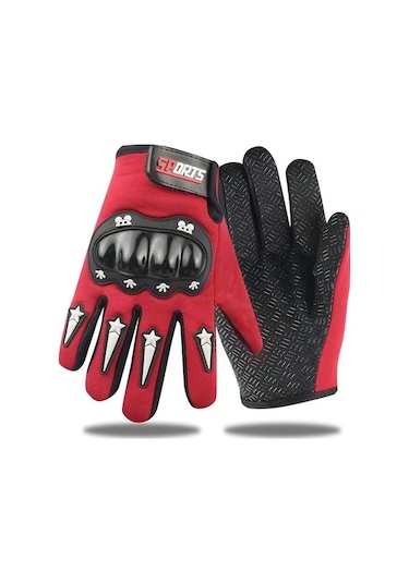 Trendooze Tam Scooter Renkli Korumalı Kırmızı İçin Eldiveni Çocuklar Bisiklet Ho