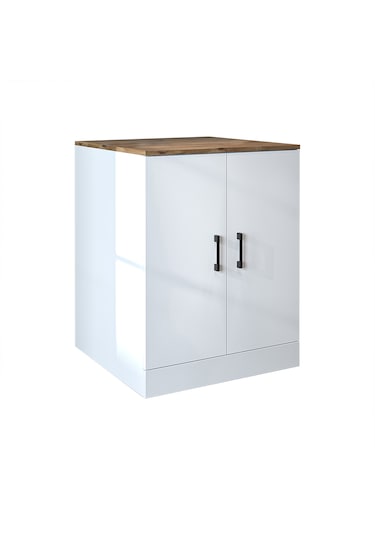 Çamaşır Kurutma Makinesi Alt Dolabı Kapaklı Banyo Alt Dolap.51 Atlantik Çam - Beyaz Çamaşır Kurutma Makinesi Alt Dolabı Kapaklı Banyo Alt Dolap.51 Atlantik Çam - Beyaz