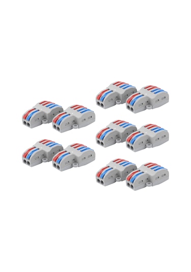 Moveevo 10 Adet Spl-42/62 Hızlı Bağlantı Terminali, 0.08-4.0mm² Kuru/ince Tel Uyumlu, Ateş Direnci, Araçsız Kurulum