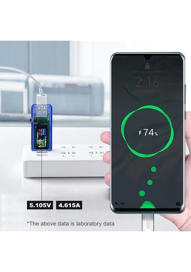 Maiyame Usb Akım Voltaj Güç Testeri, Renkli Ips Ekranlı, Transparan Mavi Kasa, Gerçek Zamanlı Ölçüm