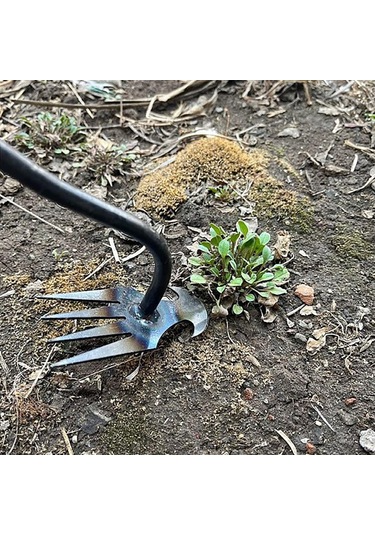 Konesam Bahçe İşleri İçin Çok Fonksiyonlu 4 Dişli Paslanmaz Çelik Çapa Aleti - 50cm