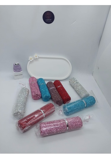 Parıldayan Elmas İşlemeli Mini Doldurulabilir Parfüm Şişesi 10 Ml Kırmızı Hacim 10 Ml