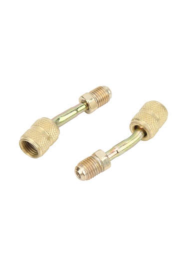 Hombey R410a Klima Adaptörü, Metal 1/4" İle 5/16" Dönüştürücü Bağlantı, Soğutma Sistemleri İçin Fluor Kaçaklarını Önleyen Şarj Portu Aparatı 2 Adet