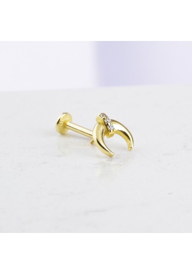 Glorria Altın Hilal Tragus Piercing Altın