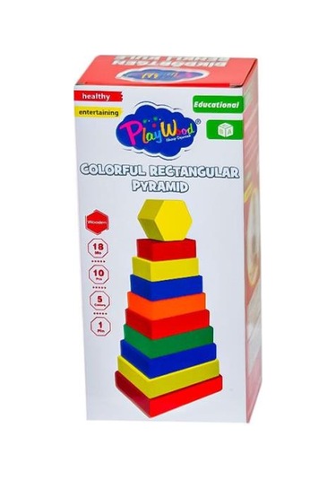 Ony-393 Ahşap Dikdörtgen Renkli Kule - Onyıl Oyuncak