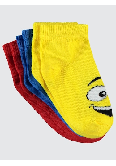 Civil Boys Erkek Çocuk 3'lü Patik Çorap 2-12 Yaş Sarı Sarı