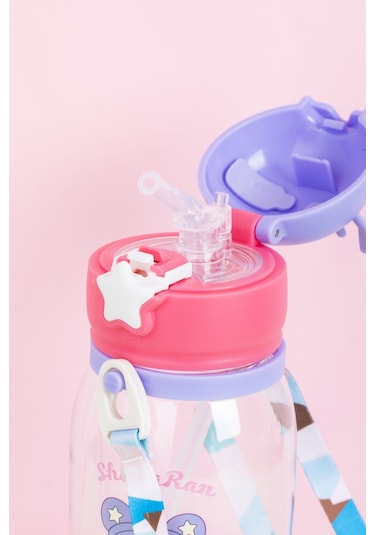 Porsima 21.0002 Matara Geyik Temalı Stickerlı Askılı Suluk - Su Şişesi - Lila 550ml Lila