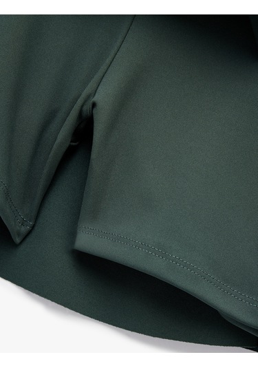 Koton Yüksek Bel Rahat Kalıp Scuba Mini Spor Şort Etek Yeşil 6wak40027nk Fıstık Yeşili