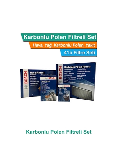 Bmw 5 Serisi E60 5.20d M47 Motor Bosch Filtre Seti 2006-2008 Hava+yağ+yakıt+karbonlu Polen