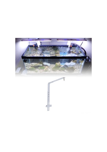 Moveevo Alüminyum Akvaryum Işık Demiri - Ayarlandırabilir Yükseklik, Sağlam Tutma, Modern Tasarım - Gümüş