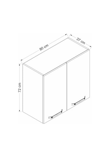 Minar Mutfak Üst Modül 2dk1r 80cm Dolap Beyaz - B1