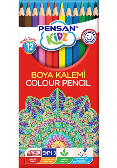 Pensan 12 Renk Tam Boy Kuru Boya 12'li