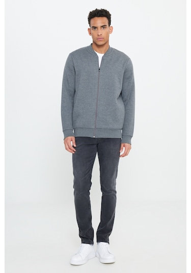AC&Co / Altınyıldız Classics Erkek Antrasıt Melanj Standart Fit Normal Kesim İçi Polarlı Kolej Yaka Pamuklu Sweatshirt Ceket Antrasit Melanj AC&Co / Altınyıldız Classics Erkek Antrasıt Melanj Standart Fit Normal Kesim İçi Polarlı Kolej Yaka Pamuklu Sweatshirt Ceket Antrasit Melanj
