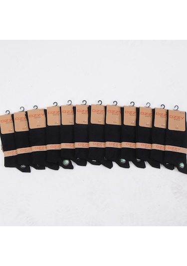 12'Li Bambu Siyah Dikişsiz Erkek Soket Çorap Siyah