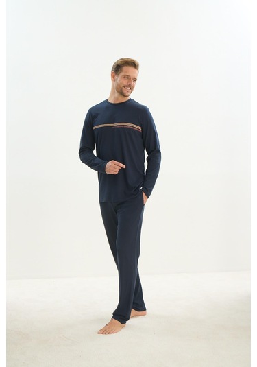 Erkek Uzun Kol Lacivert Pijama Takım C6t3n5o9 001