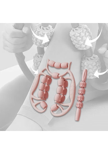 Suntek 2 Adet Kas Silindiri Masaj Aletleri El Silindirleri Kollar Pembe