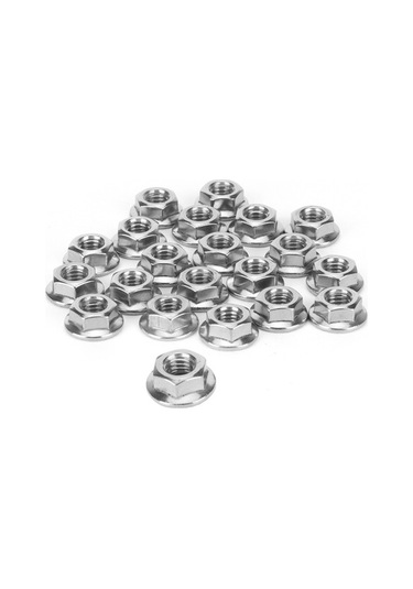 Tongxida 25 Parça Paslanmaz Çelik Flanşlı Somun, Sera Ekipmanları İçin Korozyon Dirençli Somun Seti