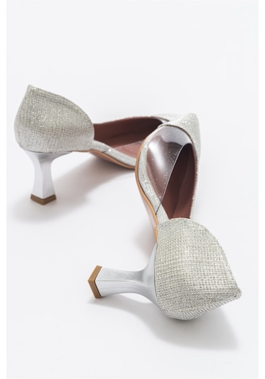 353 Lame Simli Topuklu Kadın Ayakkabı Lame Sim