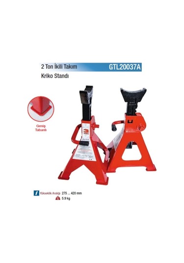 Gar Tool 3 Ton Araç Altı Sehpa İkili Set Gtl20038a