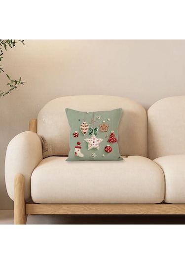 Suntek Yılbaşı Yastık Kılıfı Noel-yıldızı-baskısı-a Noel Yıldızı Baskısı A