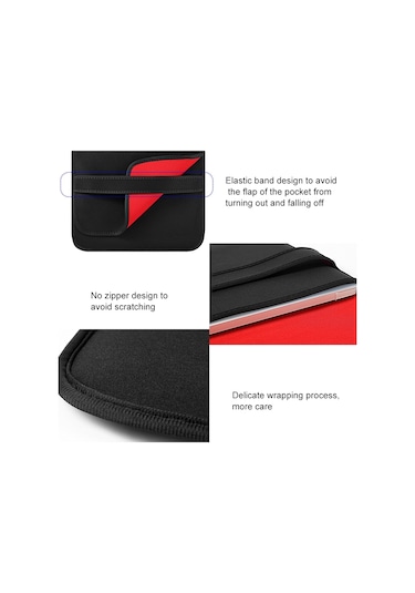 Sones 17 İnç Neopren Dizüstü Bilgisayar Astar Çantası Yatay Bölümlü Kapaklı El Çantası Diğer