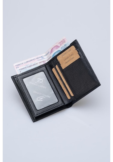 DERİNSS DRC7023 Hakiki Deri Erkek Siyah Cüzdan
