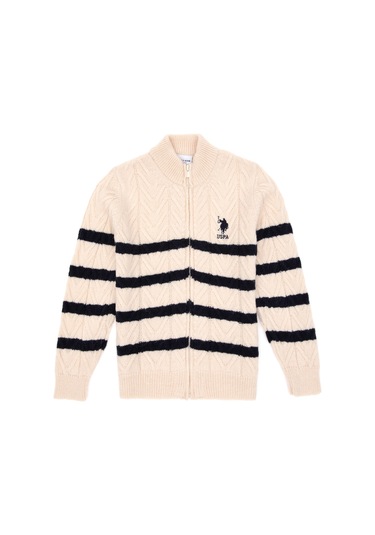 U.s. Polo Assn. Erkek Çocuk Krem Hırka Triko 50295651-vr071 KREM