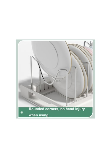 Geri Çekilebilir Ayarlanabilir Mutfak Depolama Rafı Tencere Kapağı Bulaşık Tava Depolama Standı - Gri