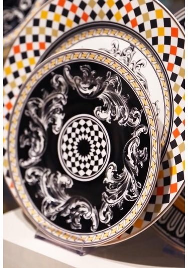 Lucky Art Margery Bone Porselen Barok Desenli 6 Lı Tabak Seti 20 Cm Lyhd 537