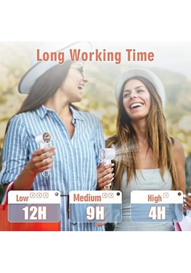 Ambition Pembe El Fan, 3 Hızlı Mini Taşınabilir Fan, Ultra